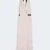 Vestido em lona de lã e algodão, bege Vestido em lona de lã e algodão, bege