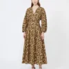 Vestido em popeline de algodão estampado, natural Vestido em popeline de algodão estampado, natural