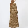 Vestido em popeline de algodão estampado, natural Vestido em popeline de algodão estampado, natural