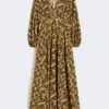 Vestido em popeline de algodão estampado, natural Vestido em popeline de algodão estampado, natural