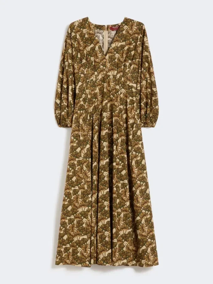 Vestido em popeline de algodão estampado, natural Vestido em popeline de algodão estampado, natural
