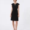 Vestido estilo princesa em cady, preto Vestido estilo princesa em cady, preto