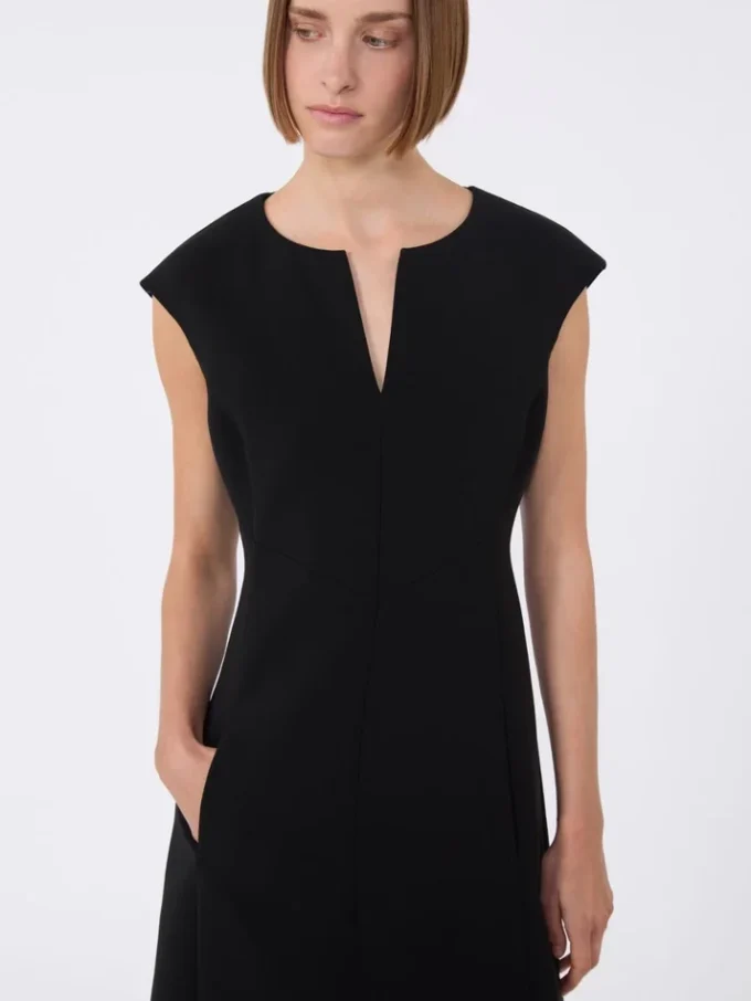 Vestido estilo princesa em cady, preto Vestido estilo princesa em cady, preto