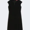 Vestido estilo princesa em cady, preto Vestido estilo princesa em cady, preto