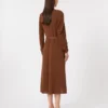 Vestido evasê em cady, cor chocolate