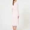 Vestido evasê em cady, rosa