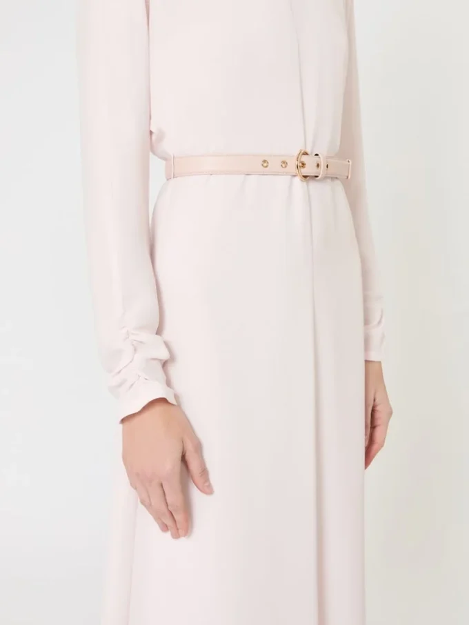 Vestido evasê em cady, rosa