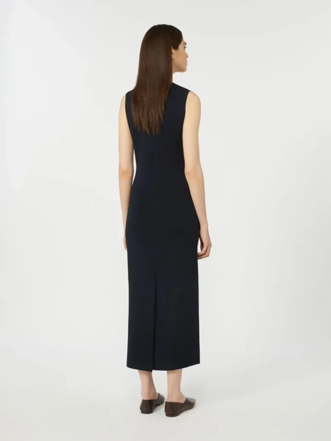 Vestido justo em crepe de viscose, azul ultramar Vestido justo em crepe de viscose, azul ultramar