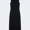 Vestido justo em crepe de viscose, azul ultramar Vestido justo em crepe de viscose, azul ultramar