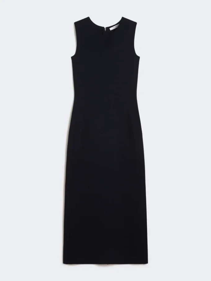 Vestido justo em crepe de viscose, azul ultramar Vestido justo em crepe de viscose, azul ultramar