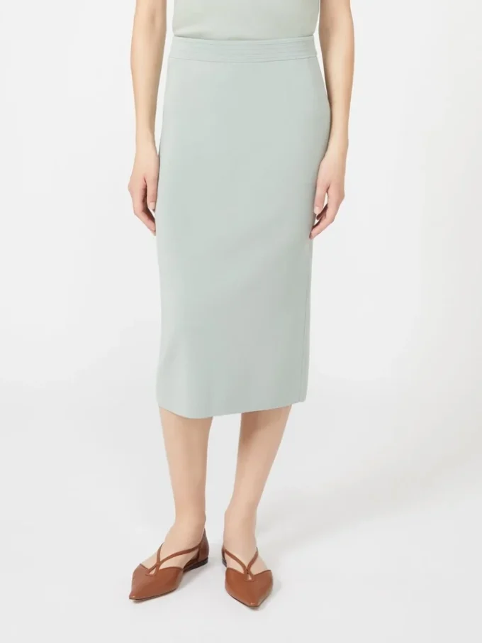 Vestido justo em fio de viscose elástica, verde salva Vestido justo em fio de viscose elástica, verde salva