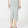 Vestido justo em fio de viscose elástica, verde salva Vestido justo em fio de viscose elástica, verde salva