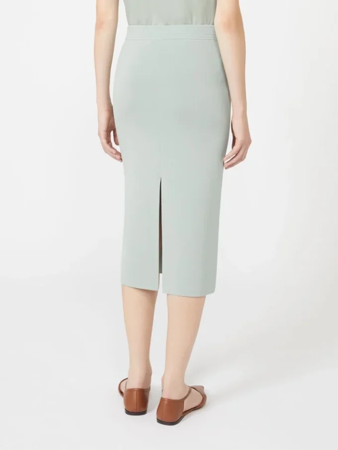 Vestido justo em fio de viscose elástica, verde salva Vestido justo em fio de viscose elástica, verde salva