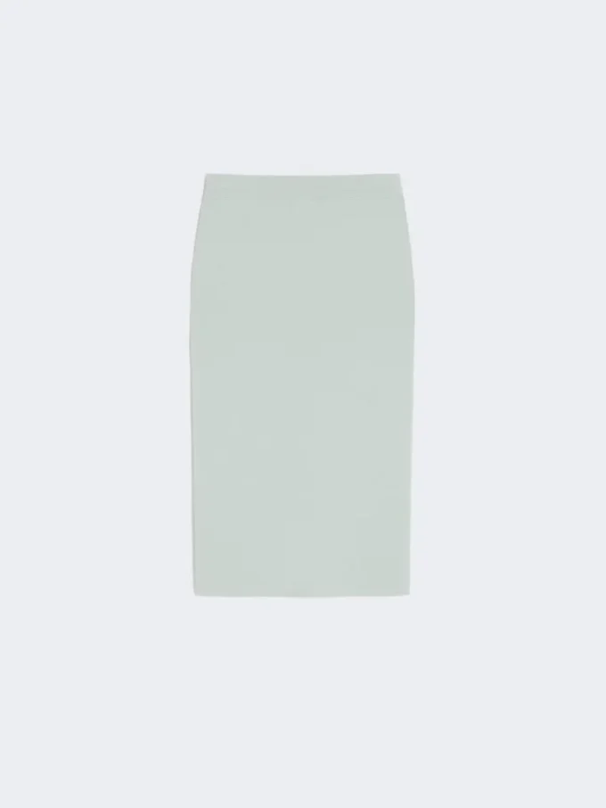 Vestido justo em fio de viscose elástica, verde salva Vestido justo em fio de viscose elástica, verde salva