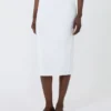 Vestido justo em fio de viscose elástico, branco óptico Vestido justo em fio de viscose elástico, branco óptico