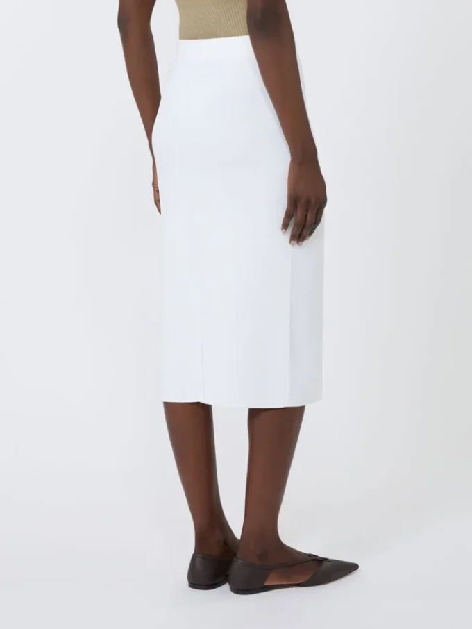 Vestido justo em fio de viscose elástico, branco óptico Vestido justo em fio de viscose elástico, branco óptico