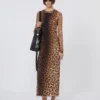Vestido justo em jersey de tule, bege esbatido Vestido justo em jersey de tule, bege esbatido