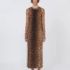 Vestido justo em jersey de tule, bege esbatido Vestido justo em jersey de tule, bege esbatido