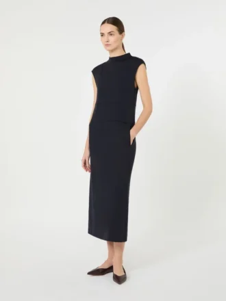 Vestido justo em jersey scuba, azul ultramar