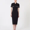Vestido justo em viscose elástica, azul-marinho Vestido justo em viscose elástica, azul-marinho
