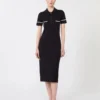 Vestido justo em viscose elástica, azul-marinho Vestido justo em viscose elástica, azul-marinho