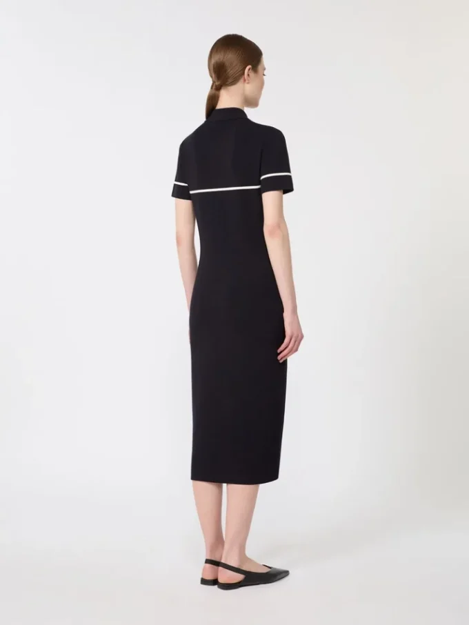 Vestido justo em viscose elástica, azul-marinho Vestido justo em viscose elástica, azul-marinho