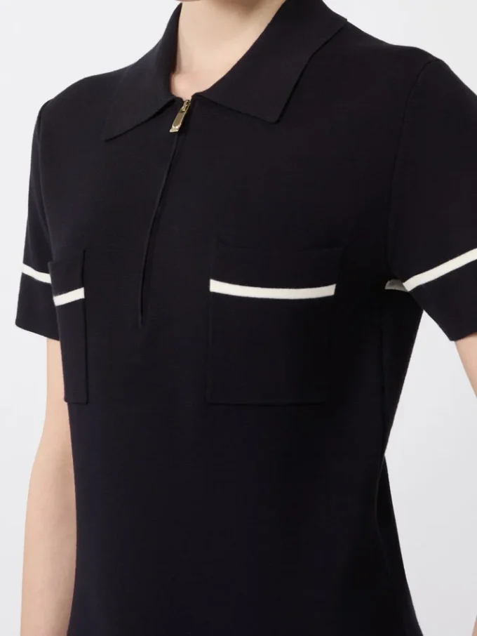 Vestido justo em viscose elástica, azul-marinho Vestido justo em viscose elástica, azul-marinho