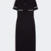 Vestido justo em viscose elástica, azul-marinho Vestido justo em viscose elástica, azul-marinho