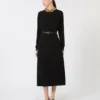 Vestido largo em cady, preto