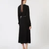 Vestido largo em cady, preto