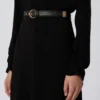 Vestido largo em cady, preto