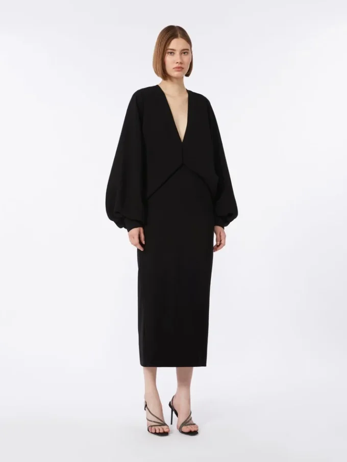 Vestido leve em cady, preto Vestido leve em cady, preto