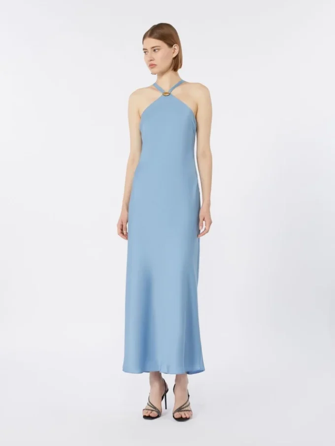 Vestido leve em cetim, azul claro Vestido leve em cetim, azul claro