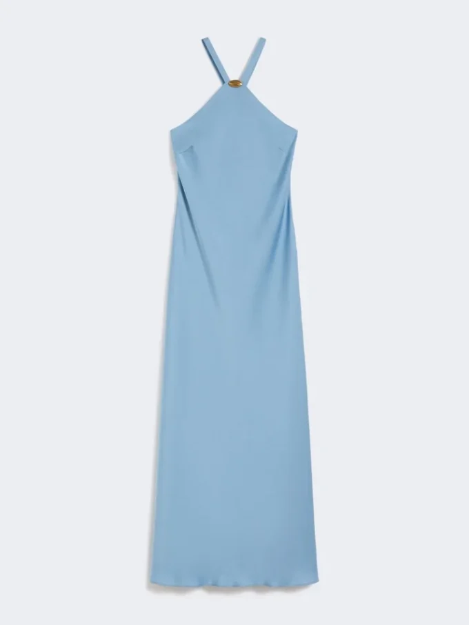 Vestido leve em cetim, azul claro Vestido leve em cetim, azul claro