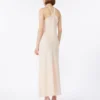 Vestido leve em cetim, bege-rosa