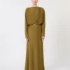 Vestido leve em cetim, cor cáqui Vestido leve em cetim, cor cáqui