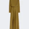 Vestido leve em cetim, cor cáqui Vestido leve em cetim, cor cáqui