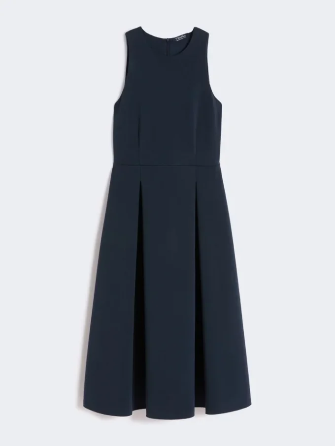 Vestido longo de jersey scuba com corte evasê, azul ultramar Vestido longo de jersey scuba com corte evasê, azul ultramar