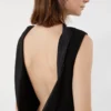 Vestido longo e leve em cady, preto