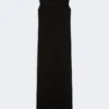 Vestido longo e leve em cady, preto