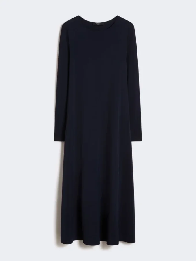 Vestido longo em jersey de viscose, azul-marinho Vestido longo em jersey de viscose, azul-marinho