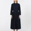 Vestido longo em voile de algodão, azul ultramar Vestido longo em voile de algodão, azul ultramar