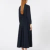 Vestido longo em voile de algodão, azul ultramar Vestido longo em voile de algodão, azul ultramar