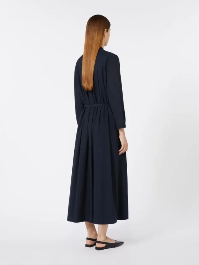 Vestido longo em voile de algodão, azul ultramar Vestido longo em voile de algodão, azul ultramar