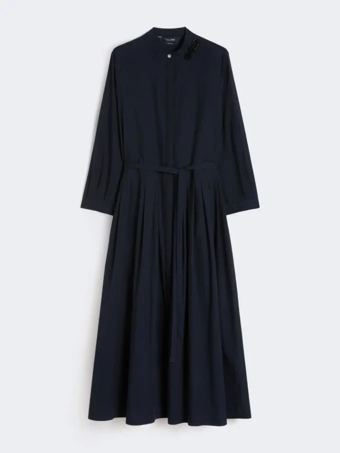 Vestido longo em voile de algodão, azul ultramar Vestido longo em voile de algodão, azul ultramar