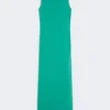 Vestido longo leve em cady, verde Vestido longo leve em cady, verde