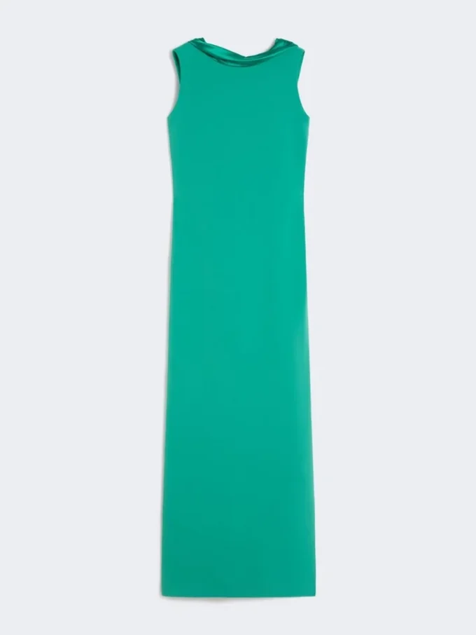 Vestido longo leve em cady, verde Vestido longo leve em cady, verde