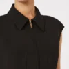 Vestido midi em cady, preto