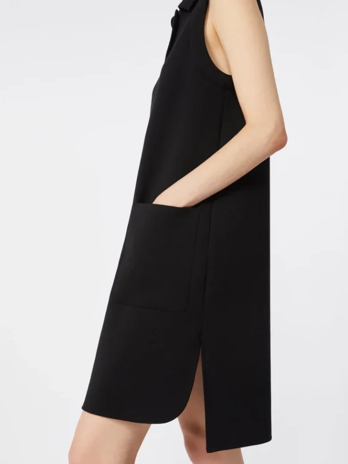 Vestido polo em jersey scuba, preto Vestido polo em jersey scuba, preto