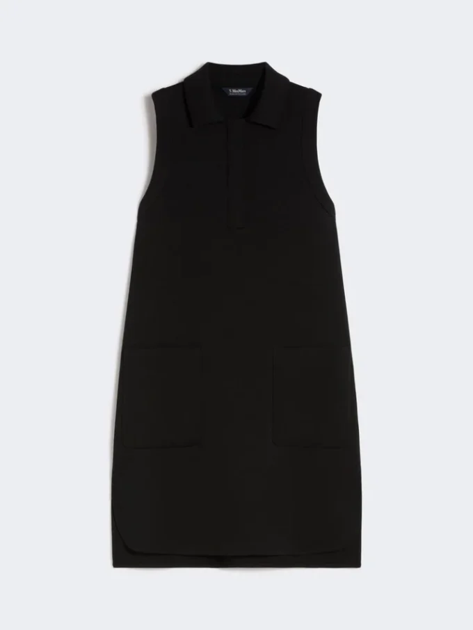 Vestido polo em jersey scuba, preto Vestido polo em jersey scuba, preto